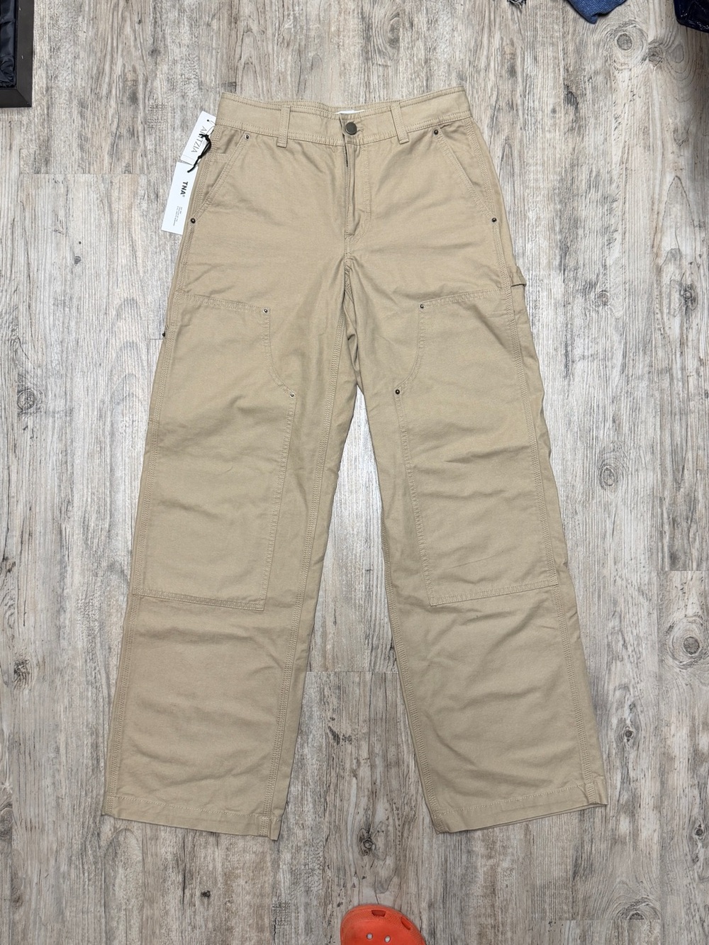 Women’s  TNA Double Knee Beige Utility Cargo Pants NWT